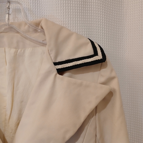 Vintage Count Romi Ivory/Khaki Trench Coat With Navy Details Size XS/S - Picture 2 of 16